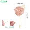 Unique Bargains Ribbon Alloy Outdoor Wedding Rose Flower Lapel Pin 48 Pcs - 3 of 4