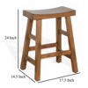 Royal Hampton Counter Height Stool Set of 2 | Saddle Seat with Ladder Style Base | Mahogany Wood - 3 of 4