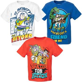 Disney Pixar Toy Story Woody Buzz Lightyear Forky Rex Slinky Dog Little Boys  4 Pack T-shirts Big Kid 6 : Target