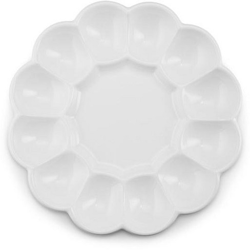 Kook Ceramic Deviled Egg Tray Holds 12 Eggs 10 In White Target