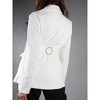 Jess by Meiko Women's Faux Suede Notched Lapel Wrap Belt Blazer - 3 of 4