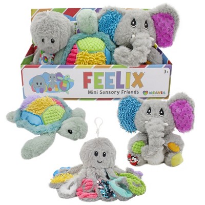 MEAVIA Sensory Plush Gift Set (Set of 3); Mini Friends, Octopus, Elephant, and Turtle FEELix Collection Stuffed Toys for Autism / Special Needs
