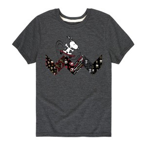 Boys' - Peanuts - Snoopy Skating Pattern Short Sleeve Graphic T-Shirt - 1 of 4