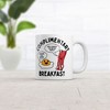 Crazy Dog T-Shirts Complimentary Breakfast Mug Funny Sarcastic Food Graphic Novelty Coffee Cup-11oz - 2 of 4