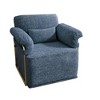 360-degree Swivel Square Fabric Accent Chair with Gold Metal Legs - 4 of 4