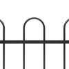 vidaXL Garden Fence with Hoop Top Steel 5.6' Black - 3 of 4