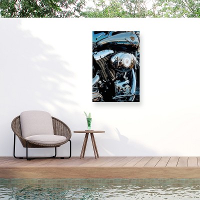 "Sunset & Motorcycle" Outdoor Canvas