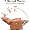 27" Oversized Vintage PU Leather Recliner Chair with Cup Holders and Side Pockets, Comfortable Lounge Chair for Living Room and Bedroom - 4 of 4