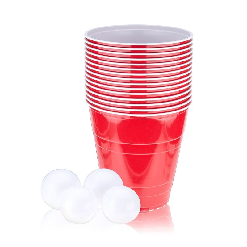 True XL Beer Pong Set with Jumbo Party Cups, Drinking Games for Adults, Each Cup is 110 ounces, Includes 20 Cups and 4 XL Pong Balls, 1 of 8