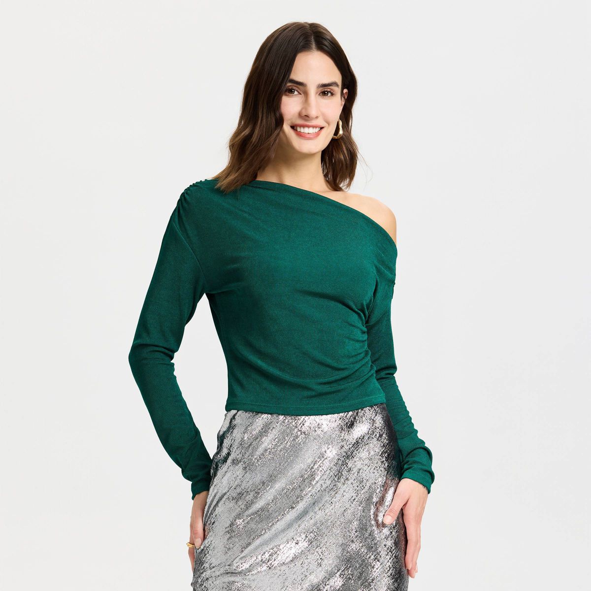 Women's Long Sleeve Asymmetrical Top - A New Day™