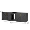 55" Large Cat Litter Box Enclosure for 2 Cats, Hidden Cat Litter Box Furniture with Double Room and Cushion - 2 of 4