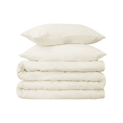 530 Thread Count Solid Deep Pocket Cotton Luxury Premium Duvet Cover Set with Pillow Shams by Blue Nile Mills