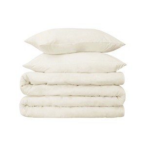 530 Thread Count Solid Deep Pocket Cotton Luxury Premium Duvet Cover Set with Pillow Shams by Blue Nile Mills - 1 of 4