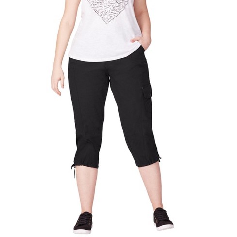 Ellos Women's Plus Size Lace-up Capri Hem : Target