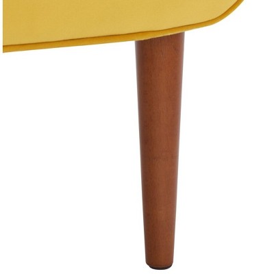 Amina Gold Velvet and Wood Tufted Accent Chair