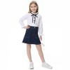 Girls Denim Skirts with Side Pockets Pleated Hem Skirts Casual Mini Denim Skirts - 2 of 4