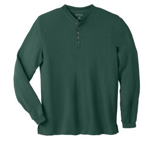 KingSize Men's Big & Tall Tall Waffle-Knit Thermal Henley Tee Big - 1 of 4