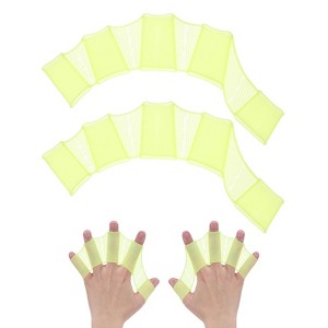 Unique Bargains Silicone Swimming Gloves Webbed Gloves Half-Finger Frog Type for Diving 2 Pairs - 1 of 4