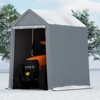 Portable Carport Shelter - Waterproof Storage Shed w/Roll-Up Zipper Doors, Sturdy Metal Frame, All-Season Protective Cover for Vehicles/Storage - 3 of 4