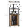 Corner Bar Cabinet, 61" Tall Farmhouse Wine Cabinet with Detachable Wine Rack, 5-Tier Industrial Wine Cabinet with Glass Holder & Adjustable Shelves - 2 of 4