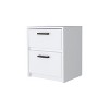 Vynxaria 2-Drawer Nightstand - White, Strong Metal Handles, Smooth Easy-Pull Drawers, Ample Storage, Bedroom Furniture - 4 of 4