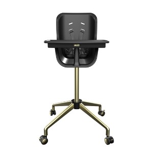 MelO Revel+ High Chair, Modern Design with Dual Trays, Converts for Toddlers, Safe & Easy to Clean – Black/Brushed Brass - 1 of 3