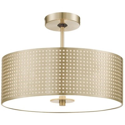 George Kovacs Lighting Grid 3 - Light Semi-Flush Mount in  Soft Rass