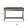 HomeRoots 43" Brown and Black Wood and Metal H-Shape Computer Desk - 3 of 4
