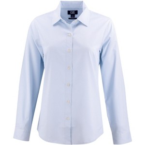 Cutter & Buck Skyline Epic Confidence Recycled Pinstripe Womens Long Sleeve Dress Shirt - 1 of 2