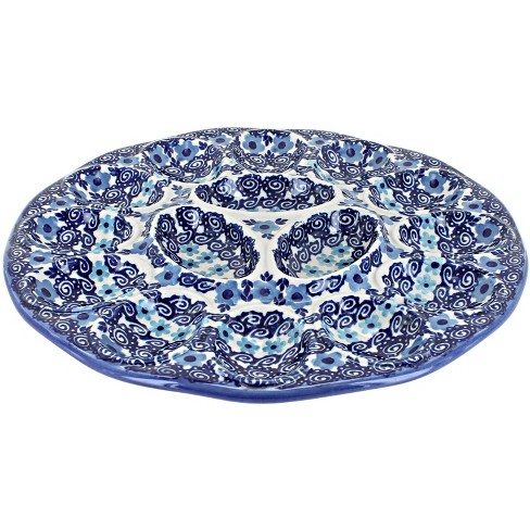 Blue Rose Polish Pottery Midnight Blue Egg Plate : Target