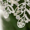 4"H and 3"H Sullivans Jeweled Leaf Ornament - Set of 2  Silver Christmas Ornaments - 2 of 2