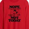 Men's - Peanuts - Joe Cool Nope Not Today Long Sleeve Graphic T-Shirt - 2 of 4
