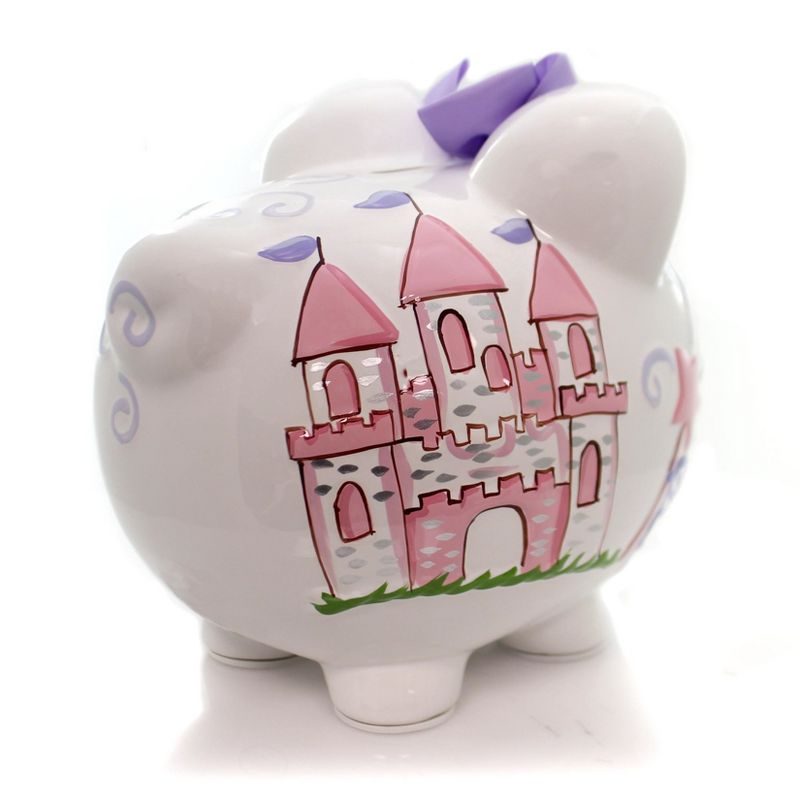 Child To Cherish 7.75 In Fancy Fairy Castle Piggy Bank Crown Money Saver Decorative Banks, 3 of 5