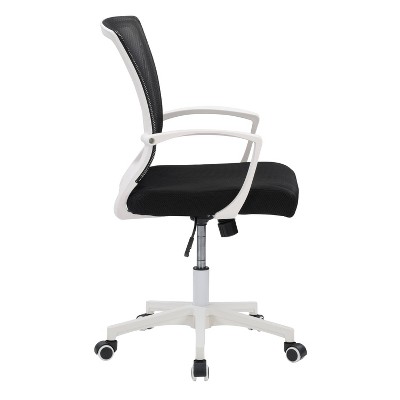 ErgoComfort 23" Black Mesh & Plastic Swivel Task Chair with Lumbar Support