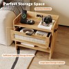 GustoWave Rattan Nightstand Set of 2, Bedside Table,2 Rattan Drawer Storage Space, End Table, Side Tables, Suitable for Bedroom, Office - 4 of 4