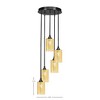 Toltec Lighting Empire 5 - Light Pendant in  Matte Black with 4" Gold Matrix  Shade - 2 of 2
