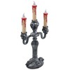 Skeleteen Haunted Halloween Candelabra Prop - LED Light up Skull Indoor Candelabra Candlesticks Holder Home Decoration for Halloween - image 2 of 4