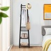 VECELO Freestanding Industrial Coat Rack with Metal Basket, 2 Shelves & 8 Dual Hooks – Entryway Hall Tree for Hats, Bags, and Scarves - 2 of 4