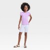Girls' Short Ruffle Striped Ribbed T-Shirt - Cat & Jack™ - 3 of 3