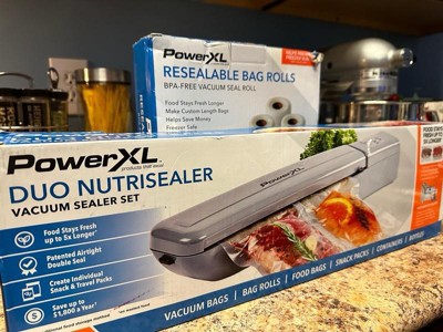 Vacuum Sealer with Bags  PowerXL Duo NutriSealer Black and Stainless