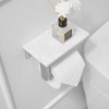 BWE Wall Mount Toilet Paper Holder With Natural Marble Shelf Tissue Storage Holder In Brushed Gold - 3 of 4