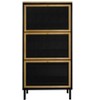 TIRAMISUBEST Black Metal Rattan Shoe Rack, 3-Door Entryway Organizer with Honeycomb Design - 4 of 4