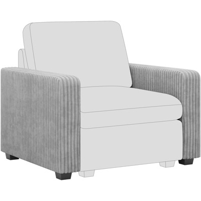 Belffin Corduroy Modular Armrest - Tool-Free Sofa Accessory with Removable Washable Cover