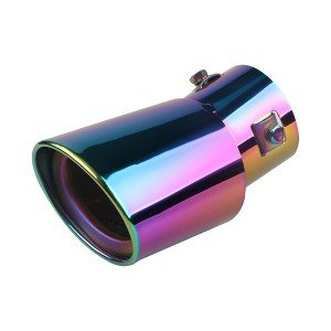 Car Exhaust Muffler,Inlet Exhaust Tips Muffler Tip,Stainless Steel Chrome Exhaust Tip, niversal Bolt-On Exhaust Muffler - 1 of 4