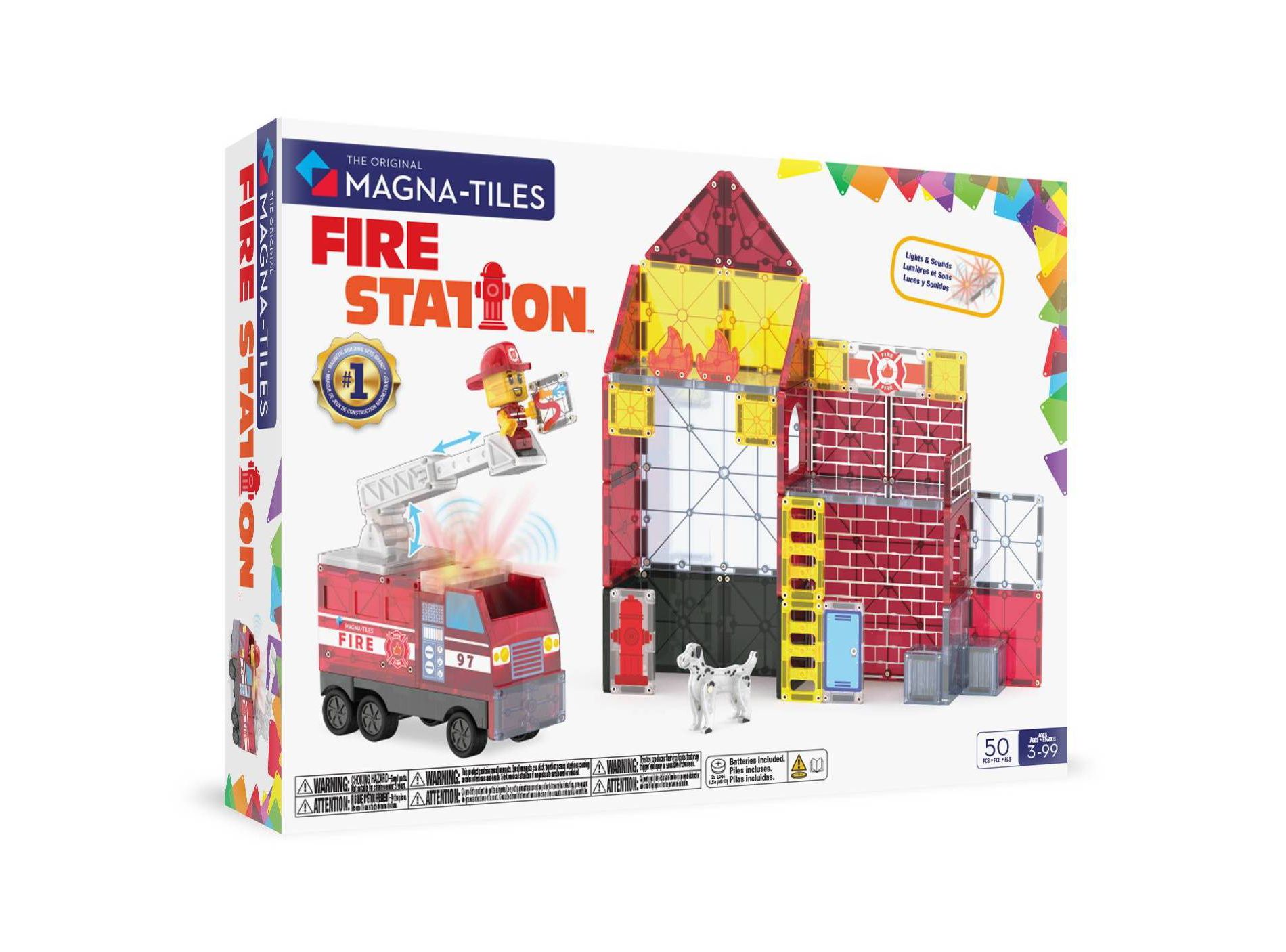 MAGNA-TILES Fire Station Magnetic Building Set