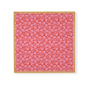 Deny Designs Maritza Lisa Boho Blooms Bamboo Framed Wall Art Pink - 1 of 3