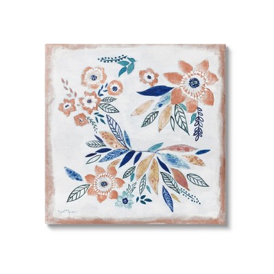 Stupell Industries Floral Blossom Patterned Boho Gallery Wrapped Canvas Wall Art