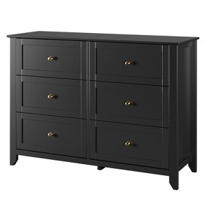 Zstar 6 Drawer Dresser, Modern Chest of Drawers with Round Handle and Sturdy Leg - 1 of 4