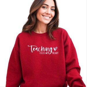 Simply Sage Market Teaching Fills My Heart Cursive Sweatshirt - 1 of 4