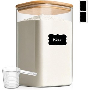 Paaaawaters 1.2 Gallon Wide Mouth Flour Sugar Storage Containers 2 Pcs, 4.6 Qt Glass Storage Containers - 1 of 4